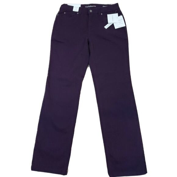 Corft&Barrow ~Woman Size 6~ Purple Classic Fit Straight Leg High Rise Jeans NWT. - Picture 4 of 12